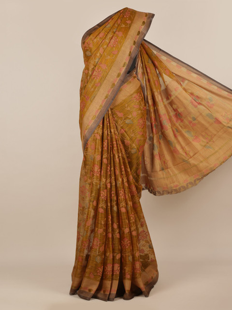 

Pothys Mustard Yellow Woven Design Jute Silk Saree