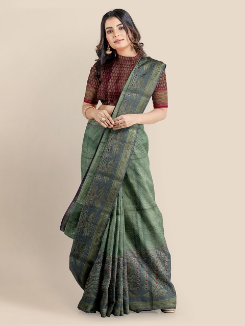 

KLM Fashion Mall Turquoise Blue Silk Blend Woven Design Banarasi Saree