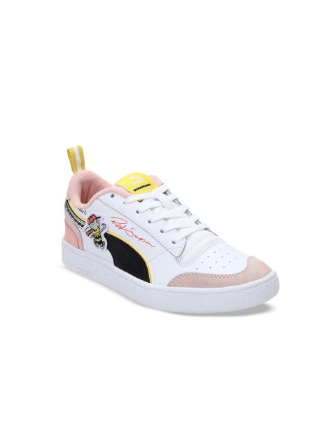 

Puma Unisex Kids White Colourblocked Ralph Sampson Printed Leather Sneakers 37579302