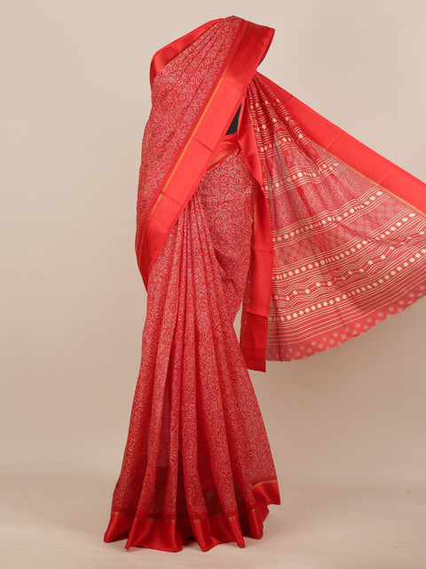 

Pothys Red Woven Design Jute Silk Saree
