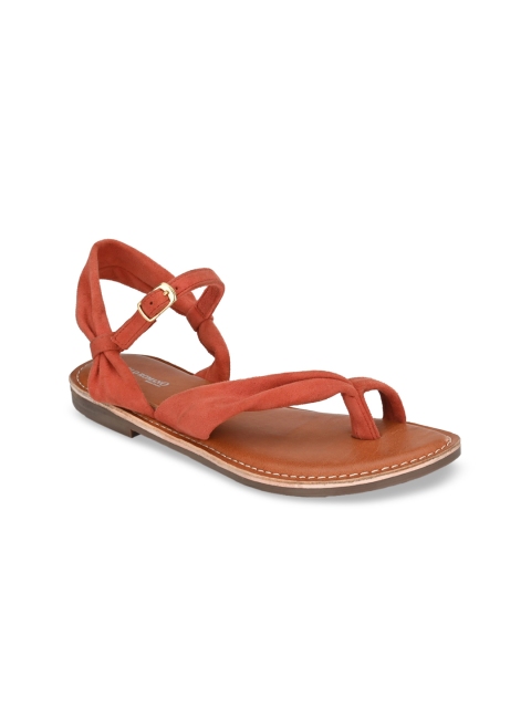 

CARLO ROMANO Women Orange Solid Suede Open Toe Flats