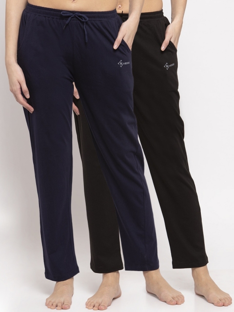 

NEUDIS Pack Of 2 Solid Lounge Pants, Navy blue