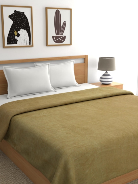 

Raymond Home Olive Green Solid AC Room 270 GSM Double Bed Blanket