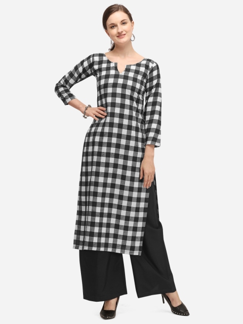 

Florence Women Black Checked Kurta with Palazzos