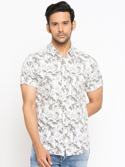 

Mufti Men White Slim Fit Printed Casual Shirt
