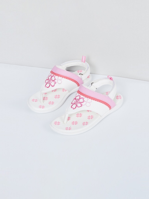 

max Girls White & Pink Comfort Sandals