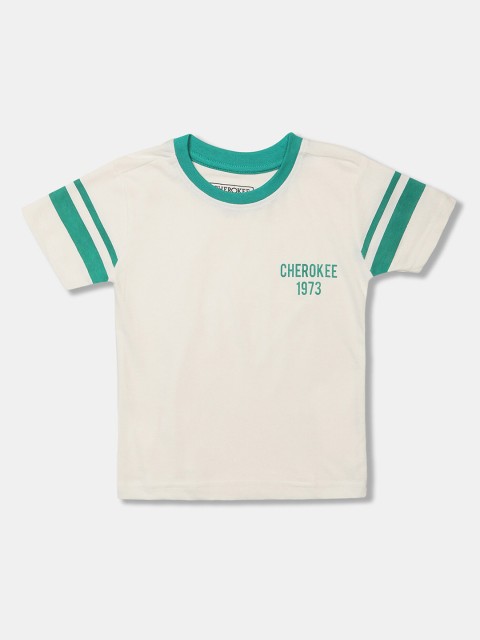 

Cherokee Boys White Solid Round Neck T-shirt