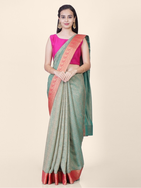 

Hastakala Green & Pink Brasso Woven Design Banarasi Saree