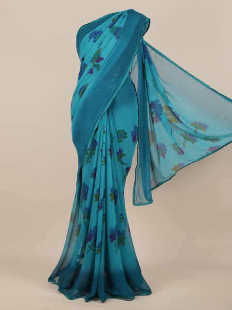 

Pothys Blue Printed Poly Chiffon Saree