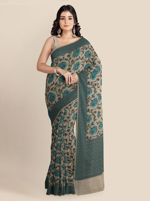 

KLM Fashion Mall Tan Cotton Blend Woven Design Banarasi Saree