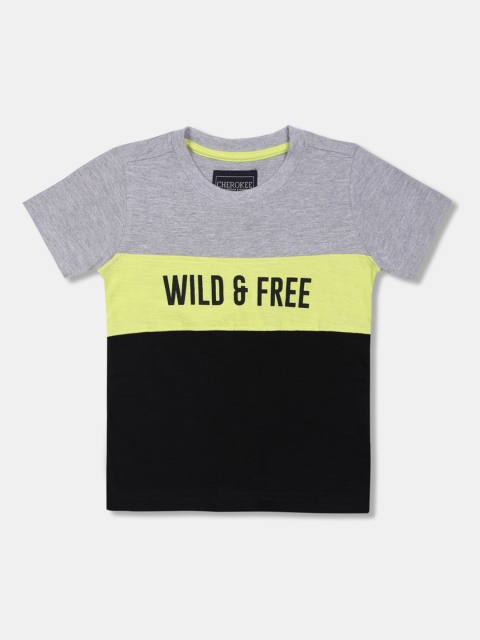

Cherokee Boys Grey Colourblocked Round Neck T-shirt