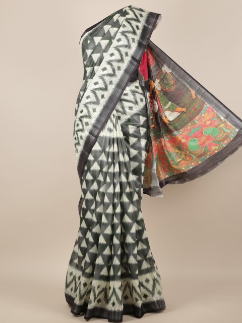 

Pothys Grey & White Jute Silk Woven Design Saree