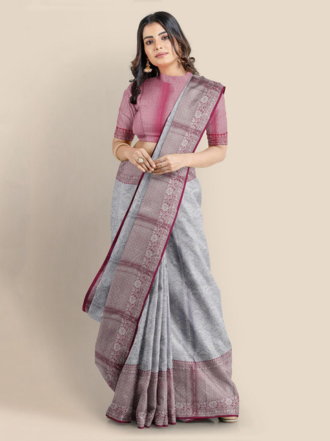 

KLM Fashion Mall Lavender Tissue Woven Design Banarasi Saree
