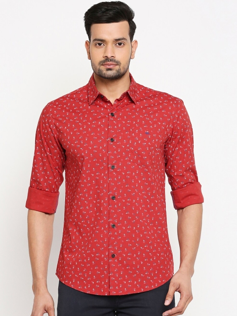 

Mufti Men Red Slim Fit Printed Casual Shirt