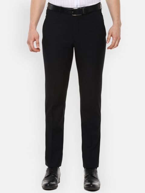 

Luxure by Louis Philippe Men Black Slim Fit Solid Formal Trousers