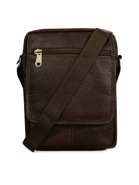 

ABYS Unisex Coffee Brown Textured Messenger Bag