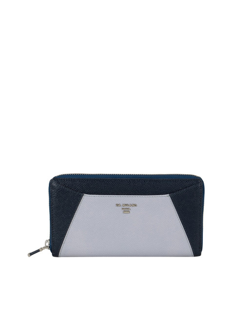 

Da Milano Women Blue Colourblocked Zip Around Wallet