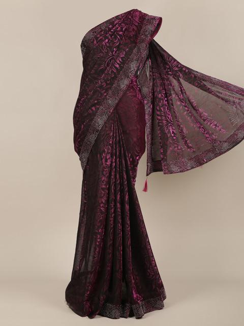 

Pothys Magenta Woven Design Net Saree