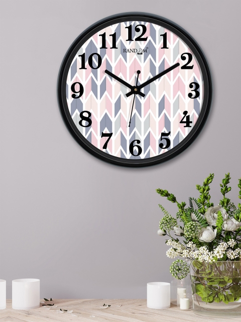 

RANDOM Grey & Pink Round Printed Analogue Wall Clock