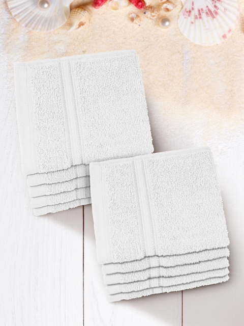

Swiss Republic Set of 10 White Solid 450 GSM Cotton Face Towels