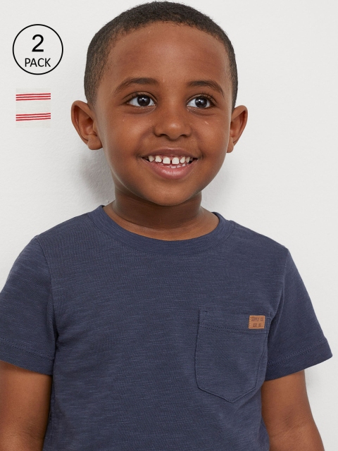 

H&M Boys 2-pack Multicolourd Pocket-detail Cotton T-shirt, Multi
