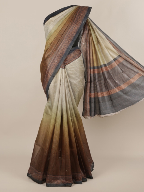 

Pothys Multicoloured Printed Jute Silk Saree, Multi