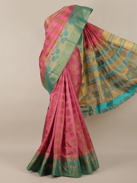 

Pothys Pink Woven Design Jute Silk Saree
