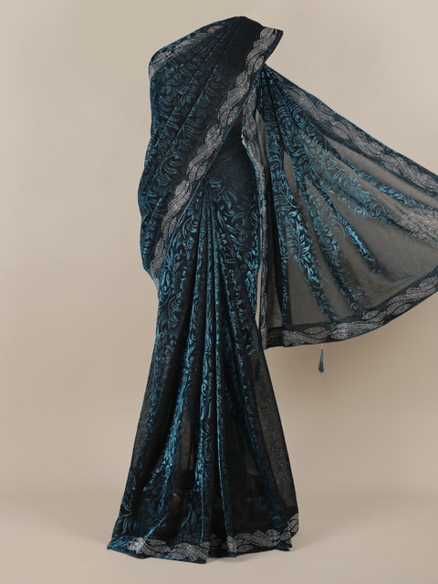 

Pothys Blue Printed Net Saree