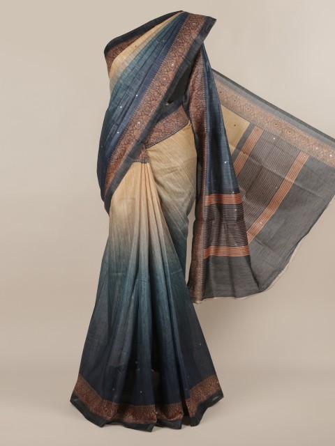 

Pothys Multicoloured Solid Jute Silk Saree, Multi