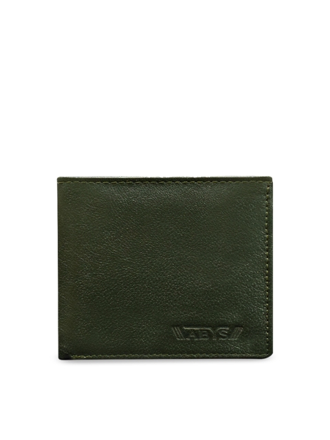 

ABYS Men Green Textured Two Fold Wallet