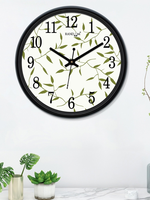 

RANDOM Off-White & Green Round Printed Analogue Wall Clock