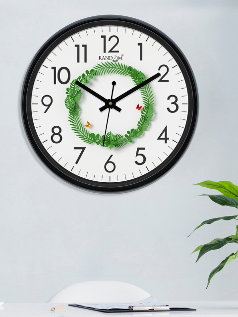 

RANDOM White & Green Round Printed Analogue Wall Clock