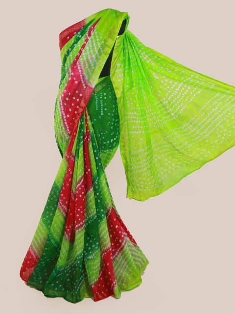 

Pothys Green & Pink Art Silk Colourblocked Saree