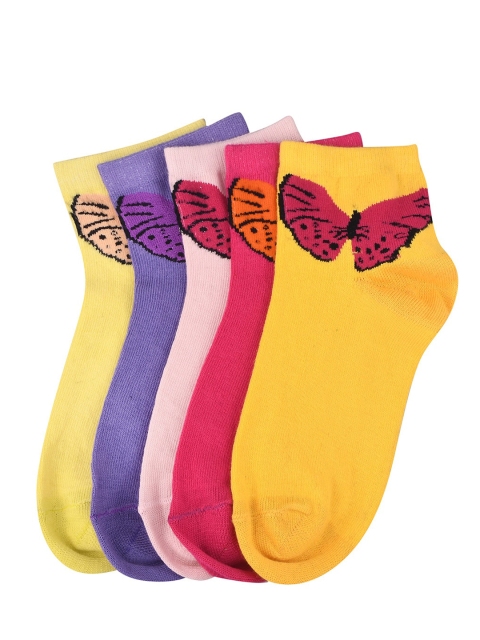 

MARC Girls Pack of 5 Assorted Ankle-Length Socks