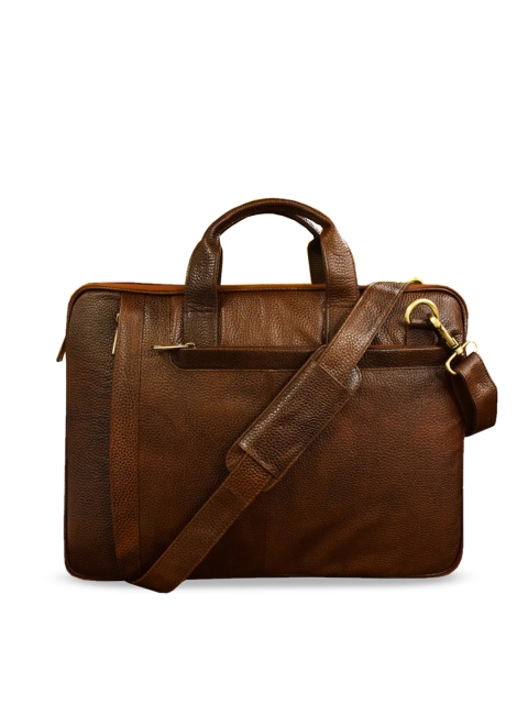 

ABYS Unisex Tan Brown Solid Leather Laptop Bag