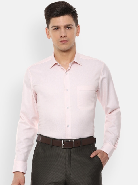 

Louis Philippe Permapress Men Peach-Coloured Self Design Casual Shirt