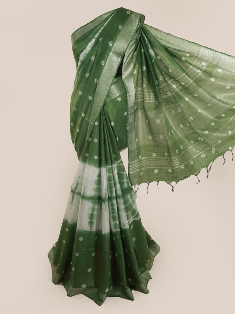 

Pothys Green Woven Design Linen Blend Saree