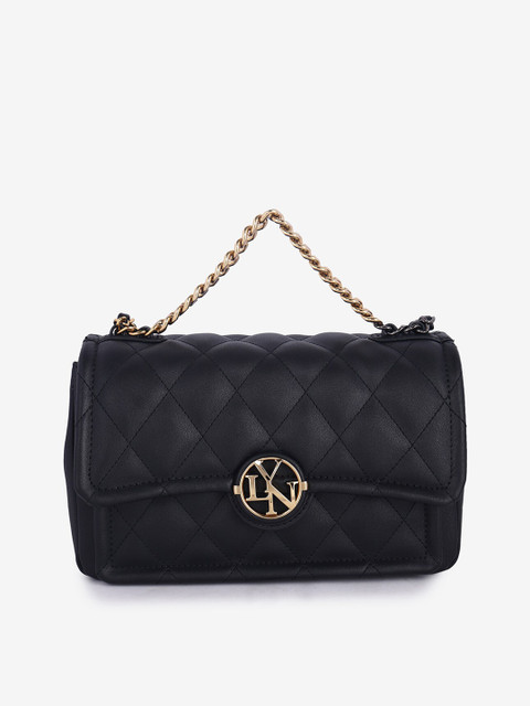 

LYN Black Self Design Sling Bag