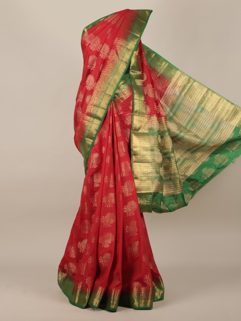 

Pothys Red Woven Design Jute Silk Saree