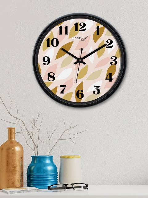 

RANDOM Beige & Pink Round Printed Analogue Wall Clock