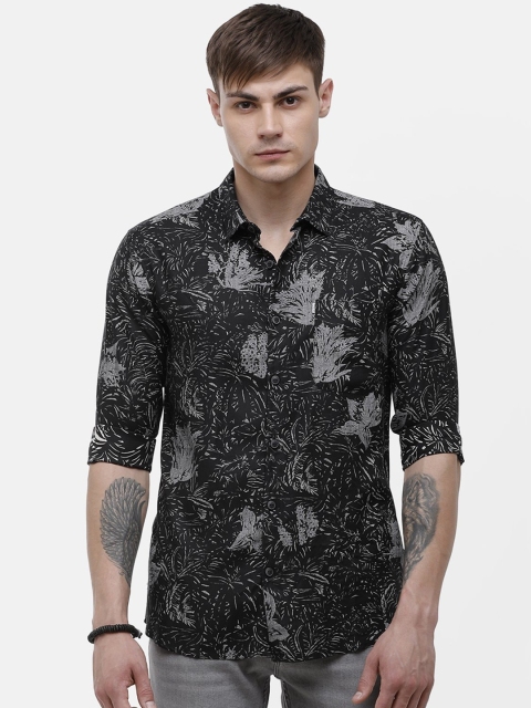 

Voi Jeans Men Black Slim Fit Printed Casual Shirt