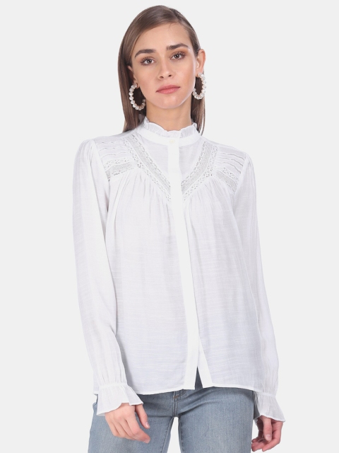 

GAP Women White Regular Fit Solid Casual Shirt