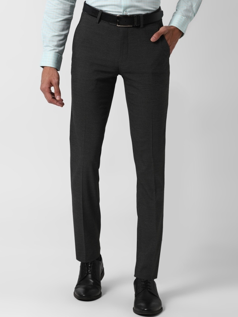 

Peter England Men Grey Slim Fit Solid Formal Trousers