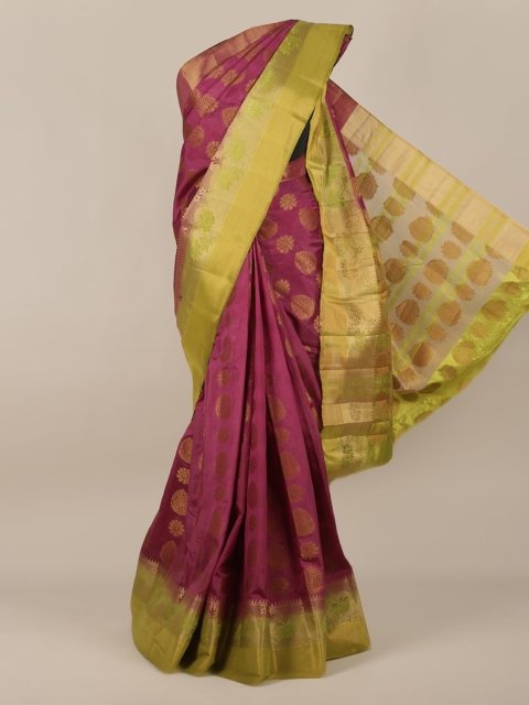 

Pothys Purple Woven Design Jute Silk Saree