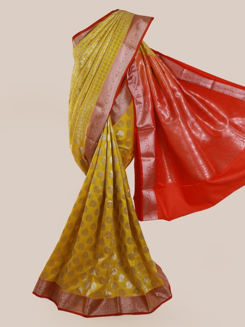 

Pothys Mustard Woven Design Art Silk Saree
