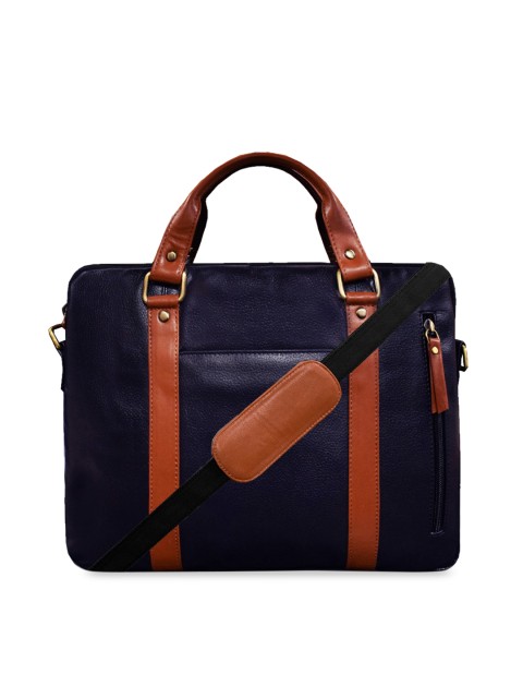 

ABYS Unisex Blue & Brown Solid Laptop Bag