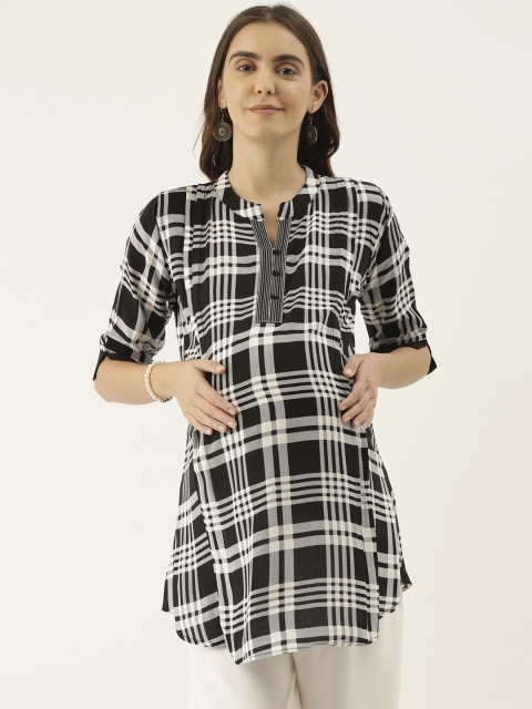 

GOLDSTROMS Women Black & White Checked Tunic