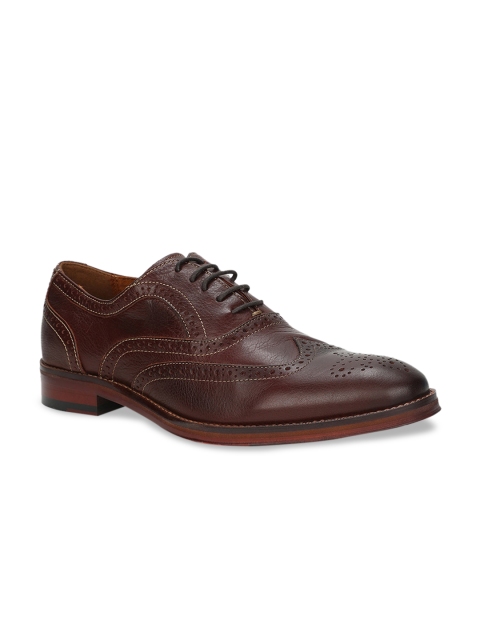 

ALDO Men Brown Textured Leather Formal Brogues