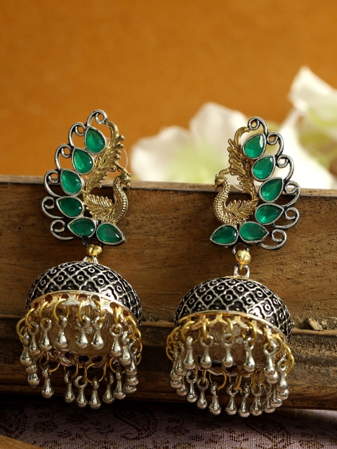 

ANIKAS CREATION Green Contemporary Jhumkas