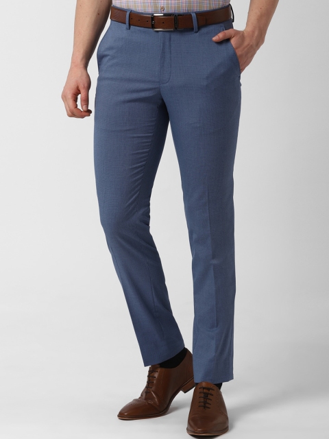 

Peter England Men Blue Slim Fit Solid Formal Trousers